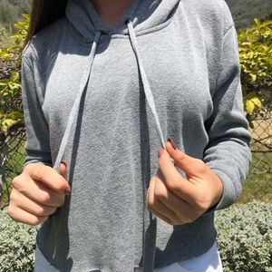 Cropped grey brandy Melville pullover